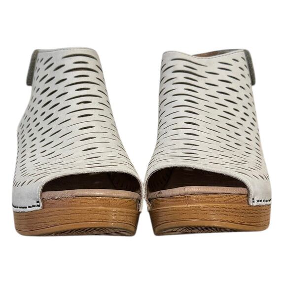 Dansko Danae Block Heel Sandal Minimalist Comfort Casual Leather Oyster 37 6.5 7 - Picture 4 of 9